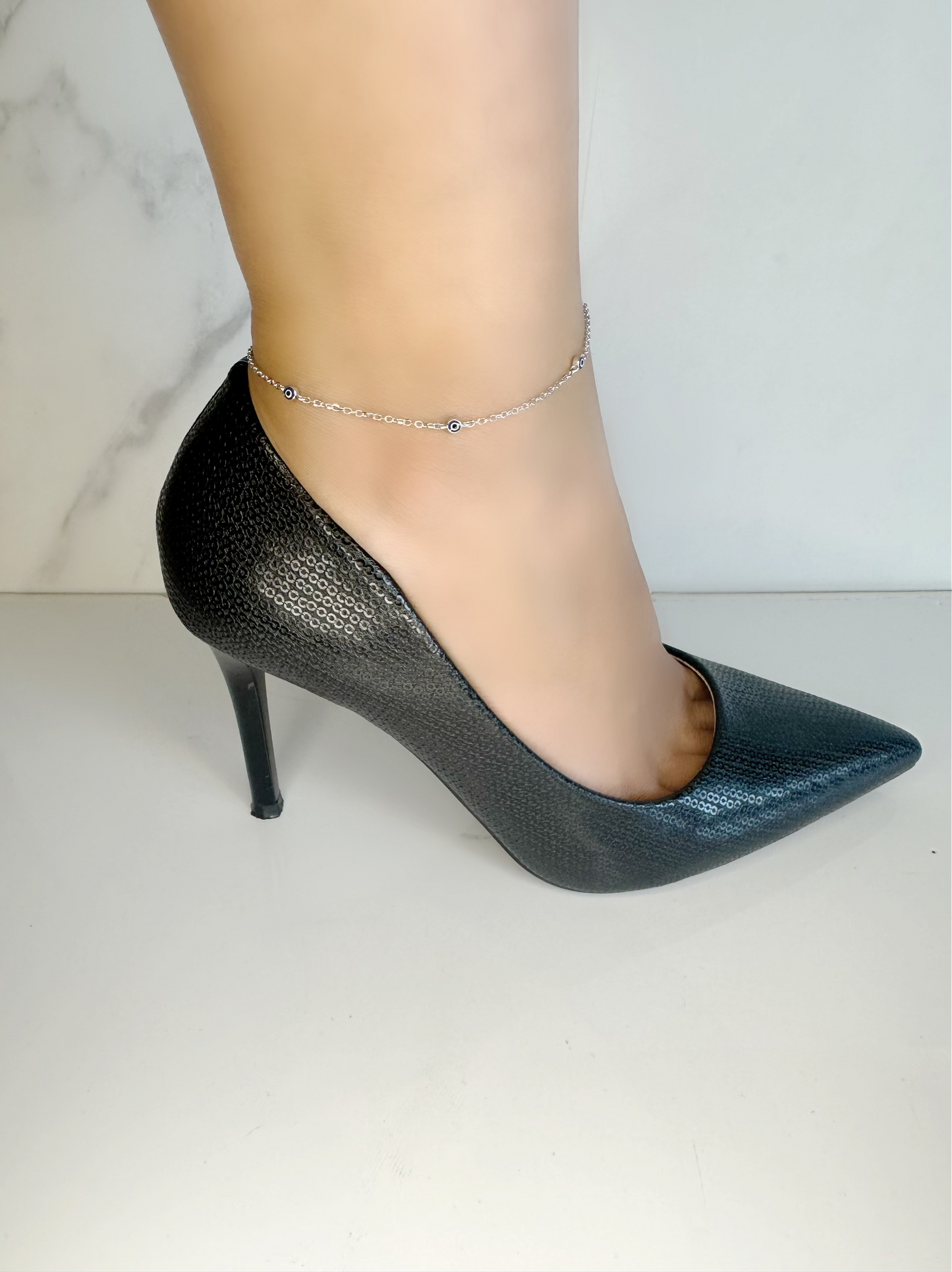 Anklet With Three Small Evil Eye