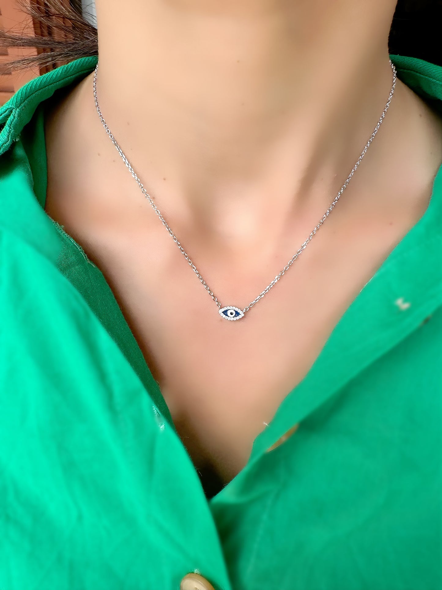 Small Evil Eye Shape Necklace