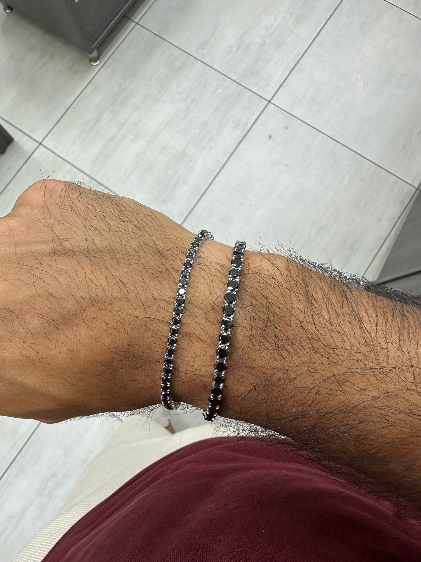 Black Tennis Bracelet For Men