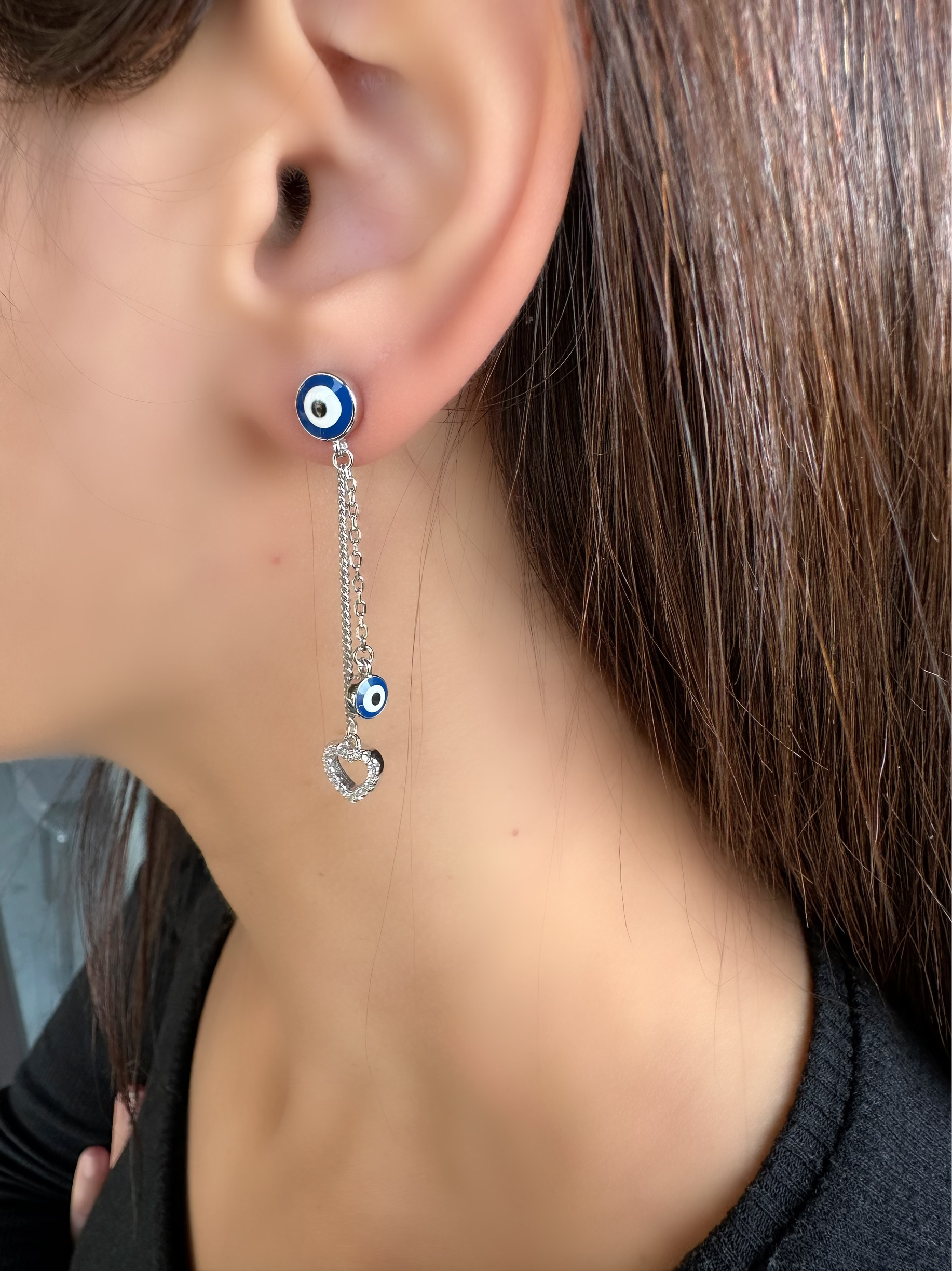 Evil eye 2025 earrings silver