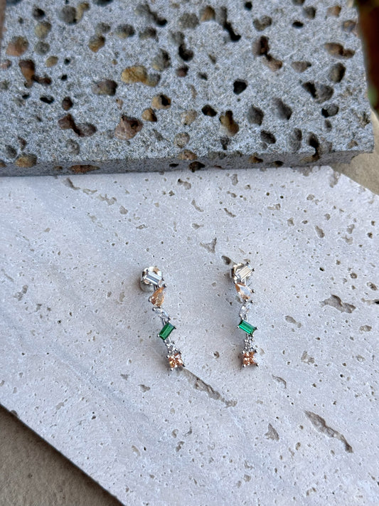 Drop Design Earrings With Multiple Stone Shape & Colors