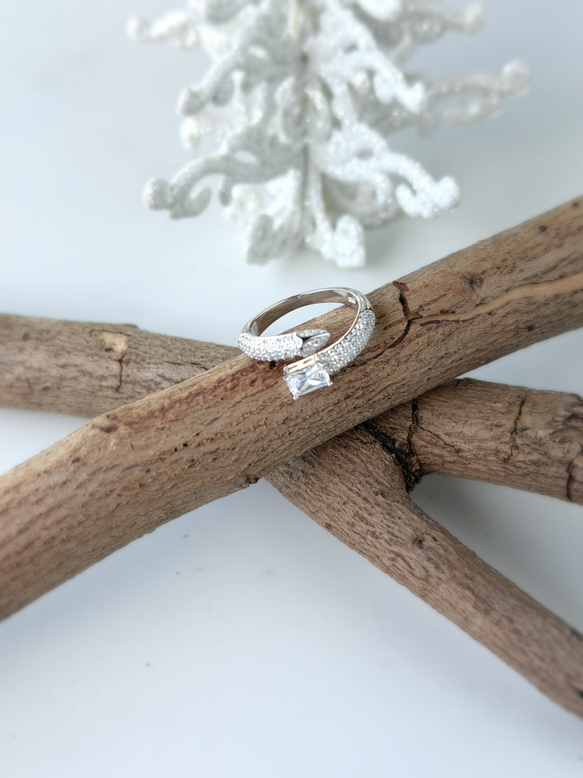 Small Rectangle Riding Ring Adjustable Rectangle & Small Round Stones Design Ring – Azalea Silver ...