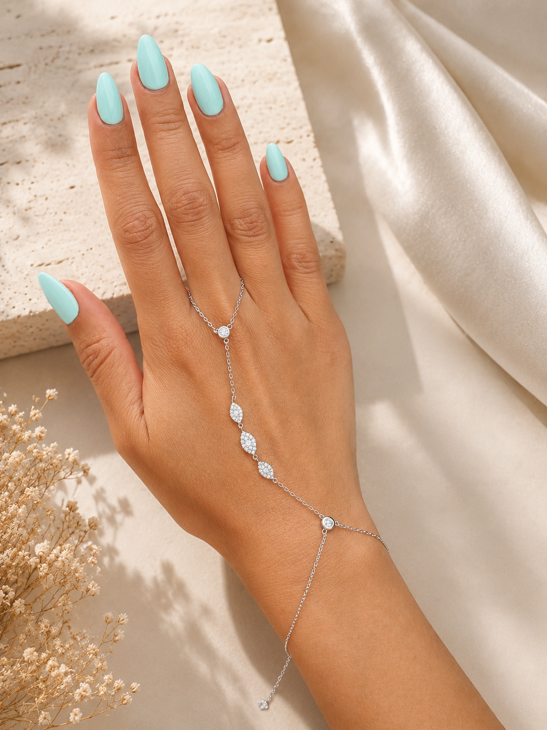 Classy Pear & Round Stone Shape Bracelet & Ring