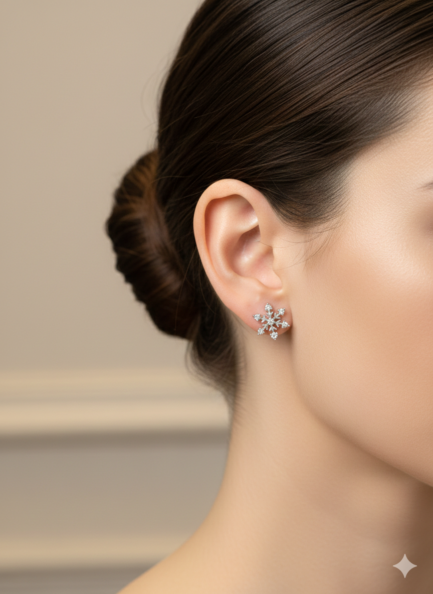 Snow Flake Design Earrings