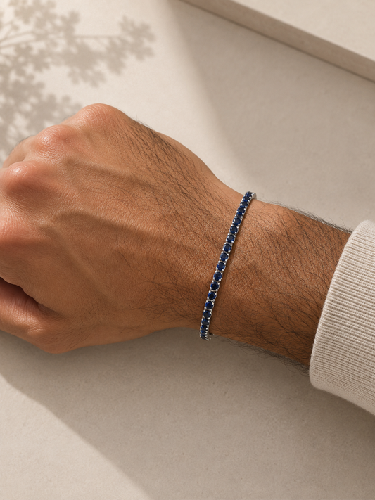 Men Tennis Bracelet Navy Color