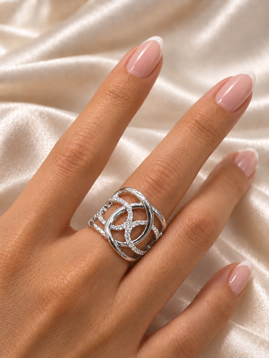 Cross Over Spiral Ring