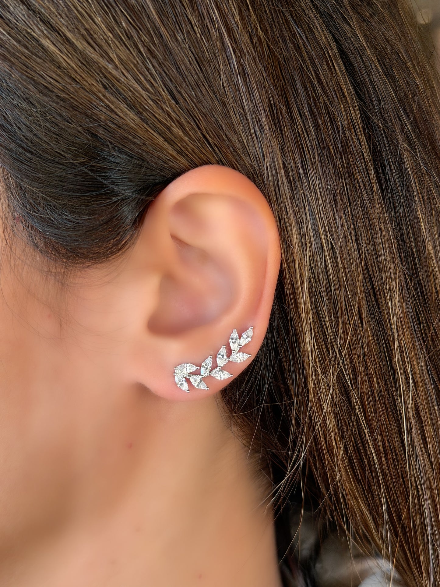 Leaf Design Climbing Earrings