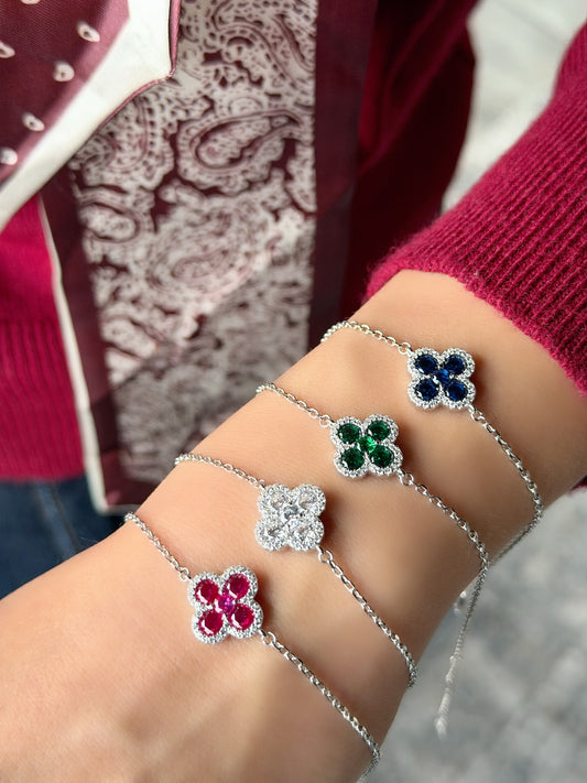 Elegant Flower Design Bracelet Available In Four Colours