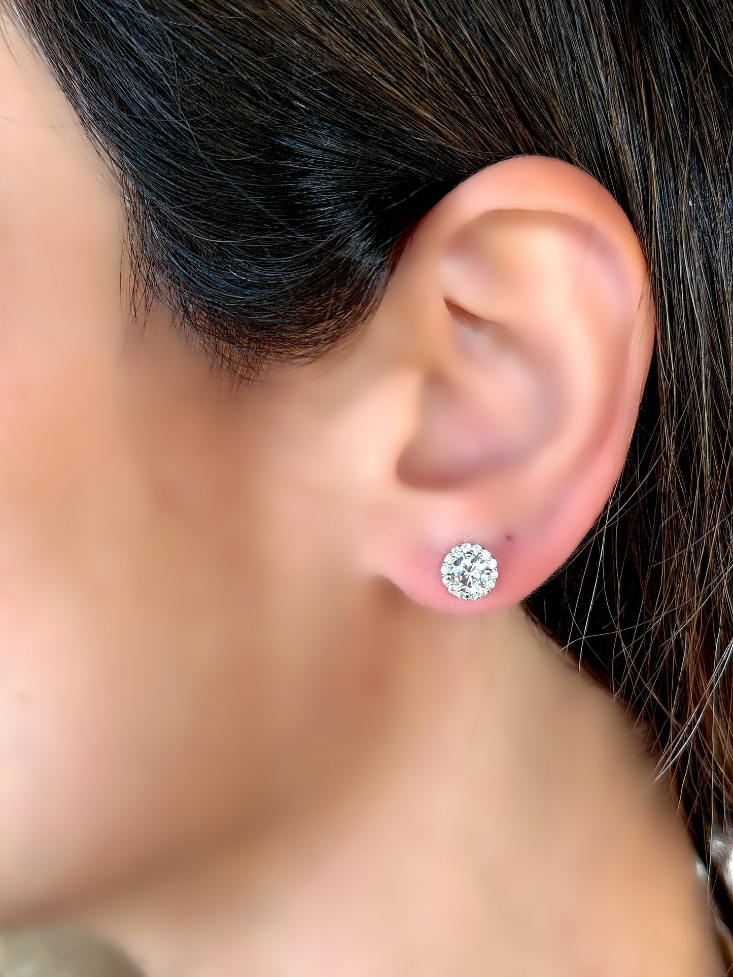 Elegant Round Stone Design Earrings