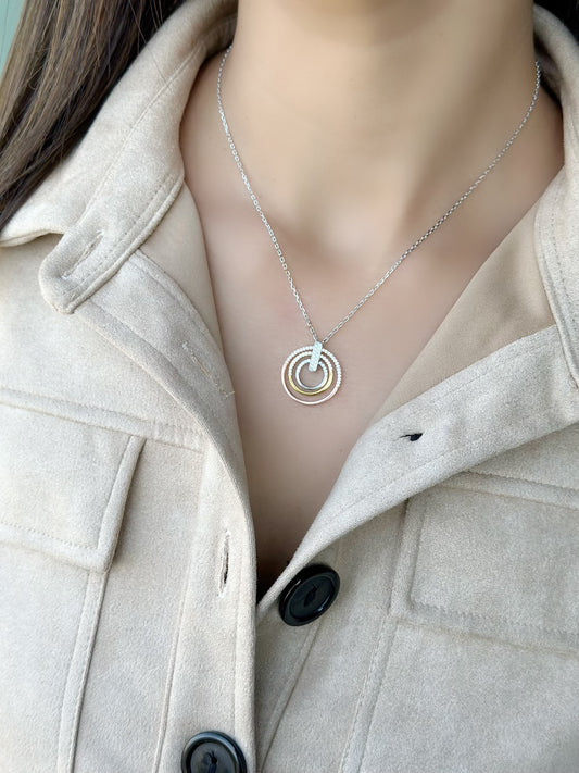Three Colours Circles Necklace