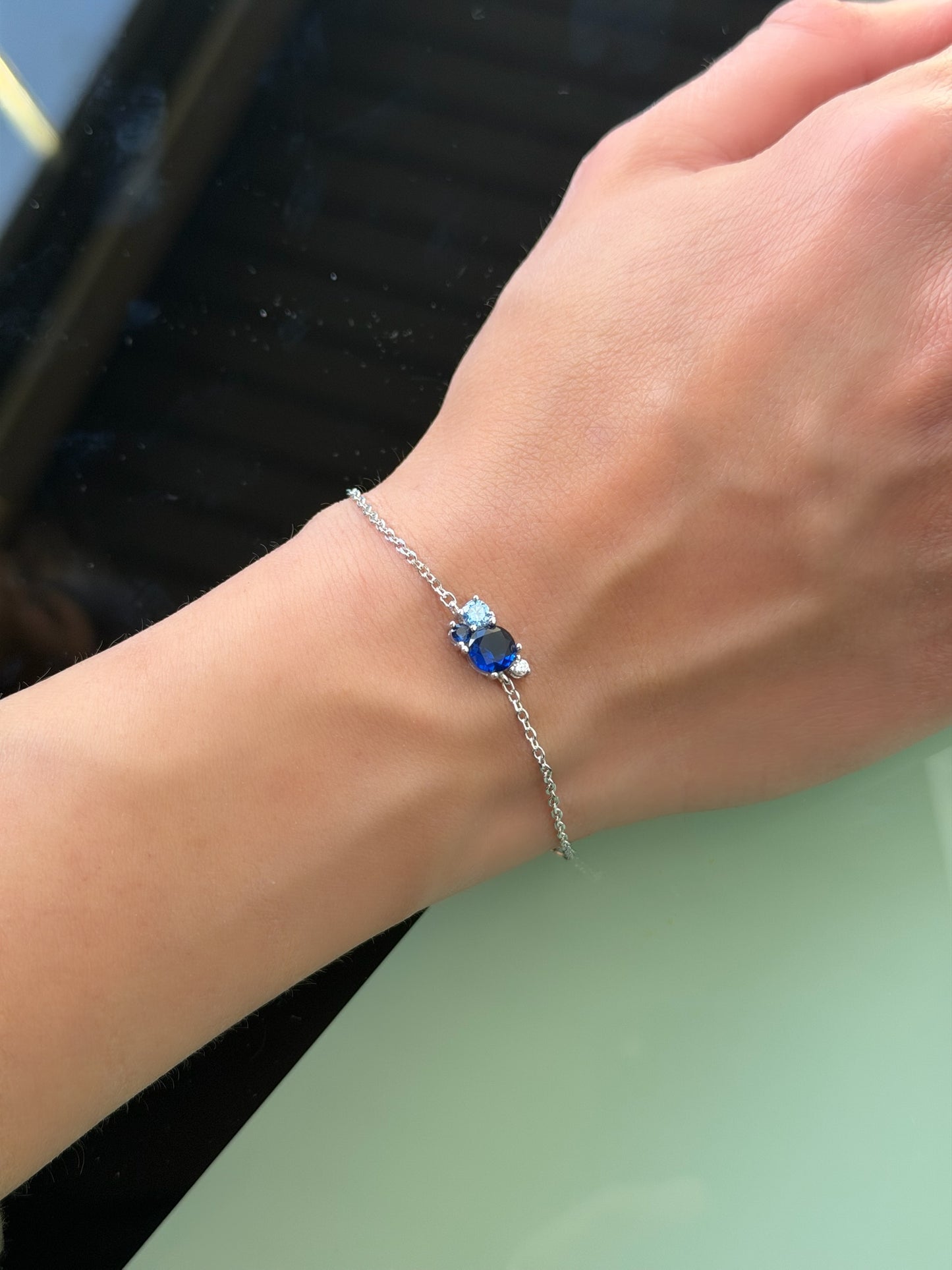 Blue & White Stones Design Bracelet