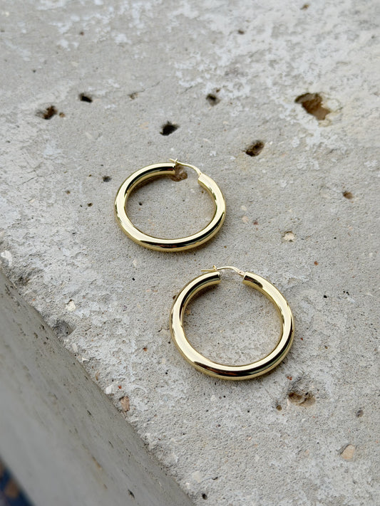 Silver 925 Gold Plated Big Design Hoop Earrings