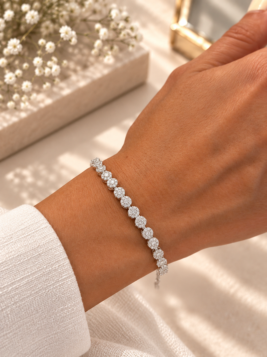 Elegant Round stone Design Bracelet With Extension