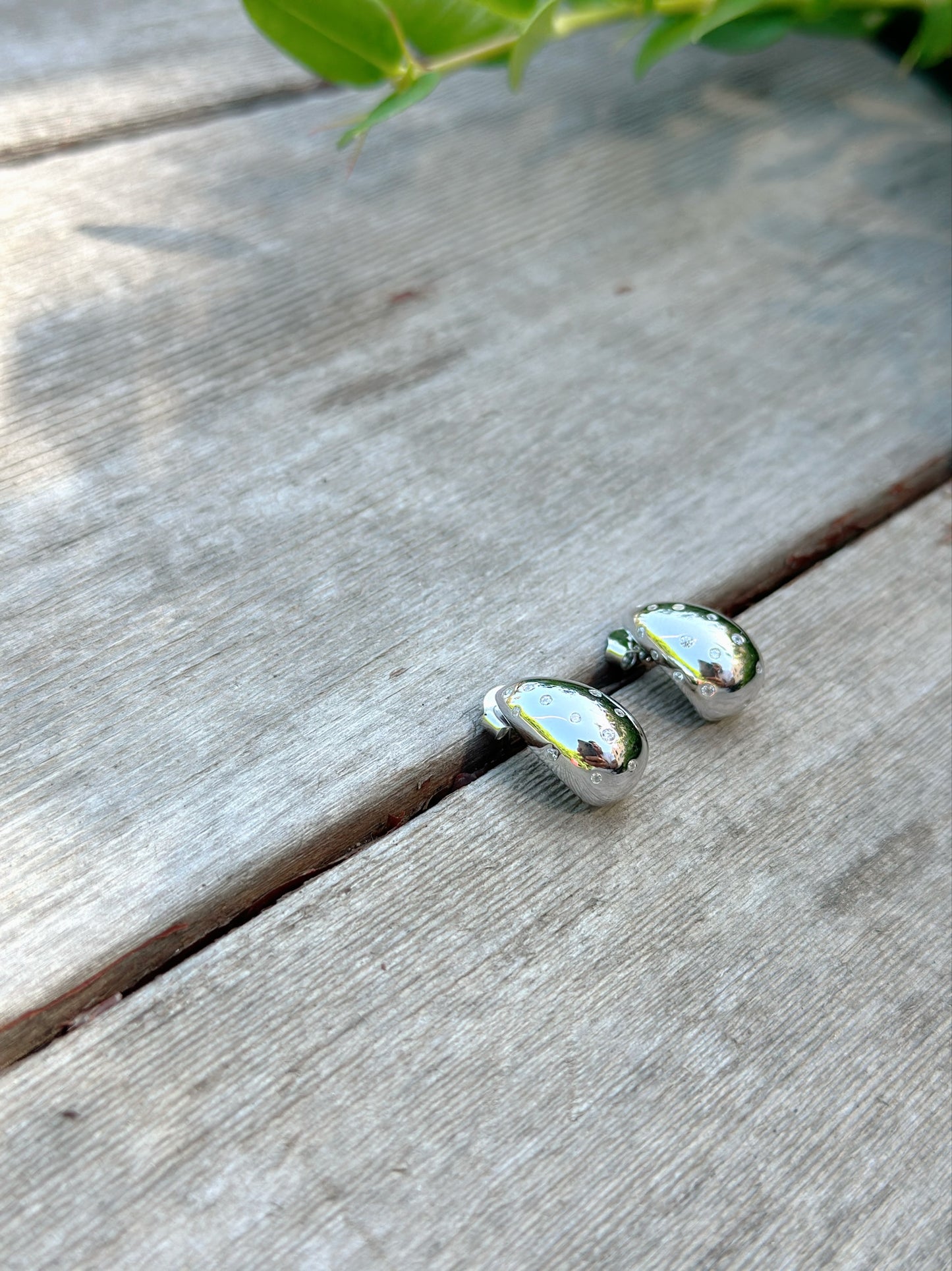 Water Drop Design Earrings With Small Zircon Stones