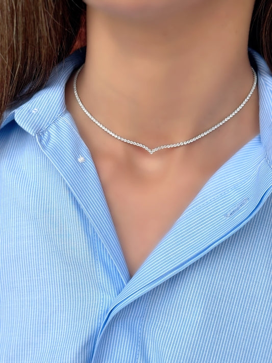 Shocker Tennis Necklace V cut 35 cm + 8 cm Extension