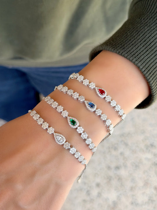Elegant Tear Drop Design Bracelet Available In Three Colors