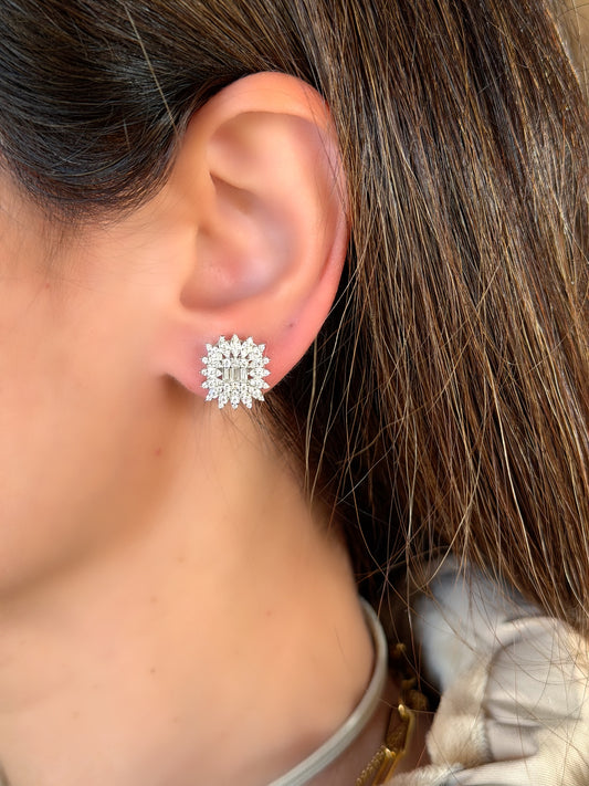 Elegant Baguette Stone Design Earrings