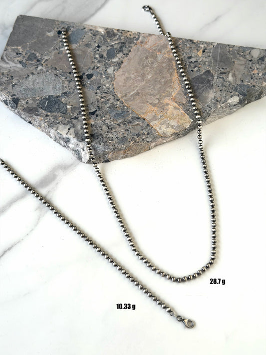 Oxidised Ball Design Bracelet & Necklace For Men