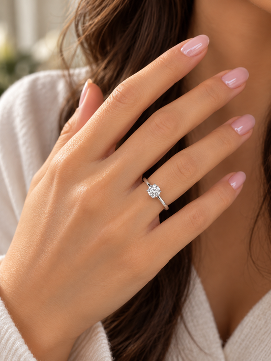 Simple Promise Ring Round Stone
