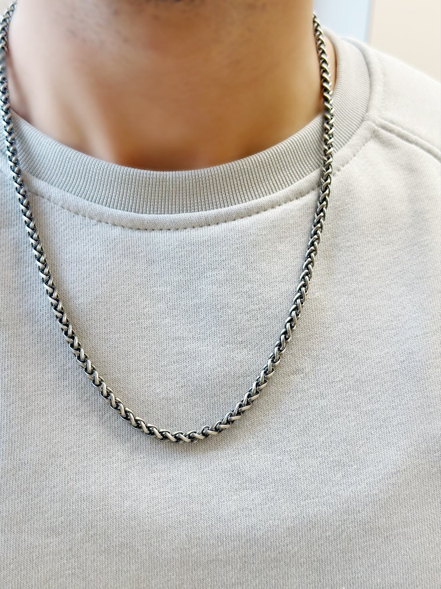 Oxidized Twisted Rope Chain & Bracelet for men