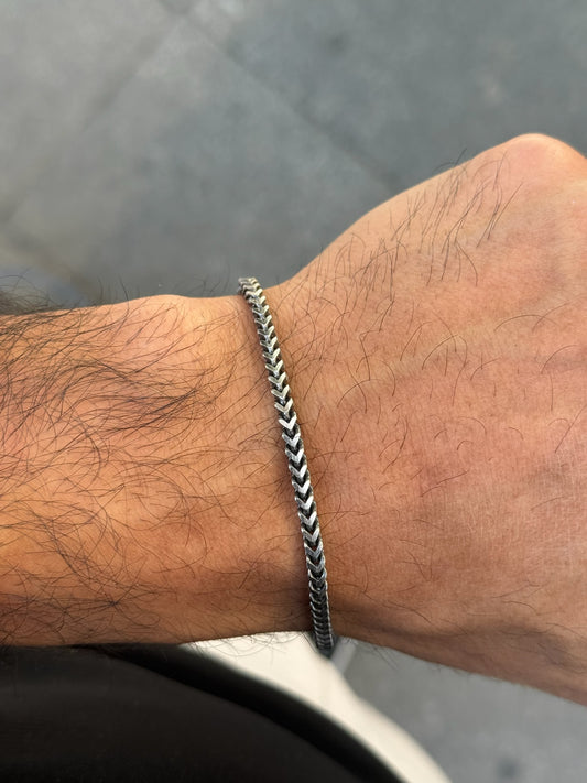 Oxidized Snake Design Chain & Bracelet For Men