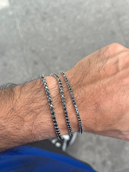 Black Tennis Bracelet For Men