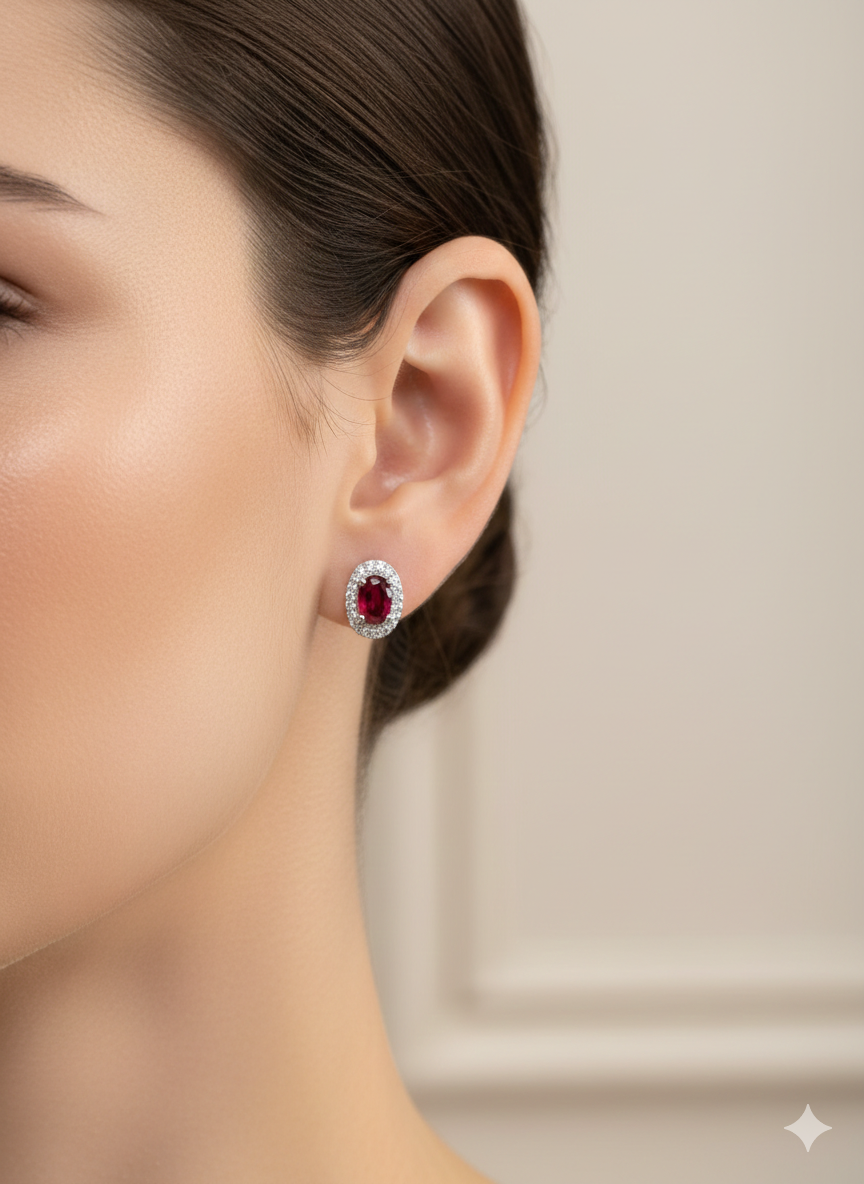 Oval Shape Design Earrings Available in Four Colours