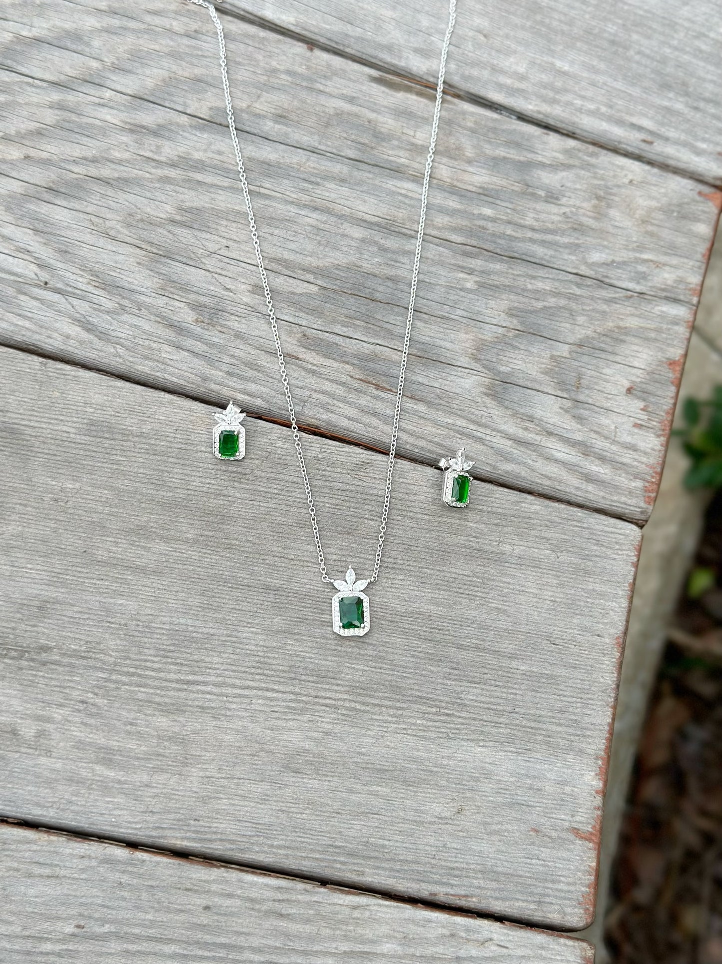 Square Stone Set Available In Three Colors