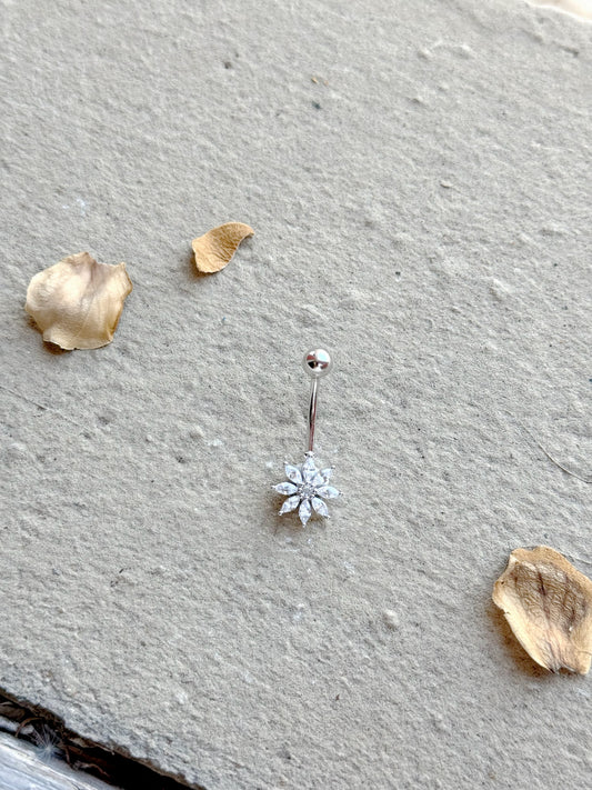 Medium Size Flower Design Belly Piercing