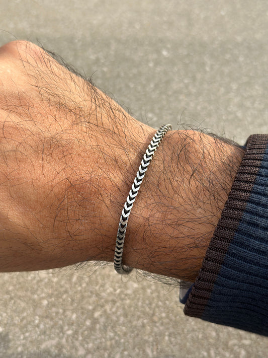 Oxidized Snake Design Chain & Bracelet For Men