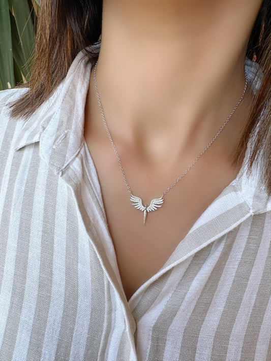 Angel Necklace White Zircon