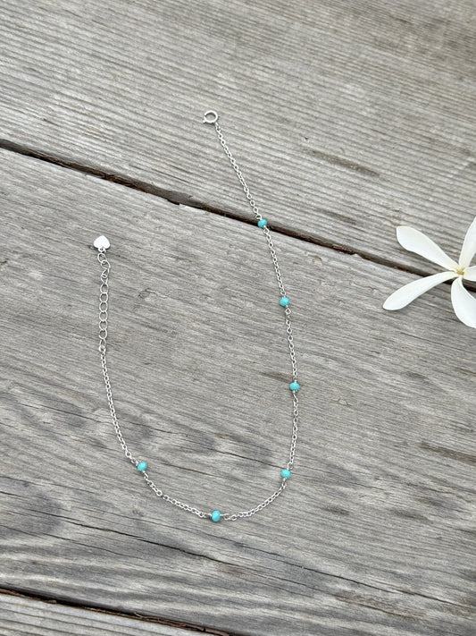 Blue Beads Anklet