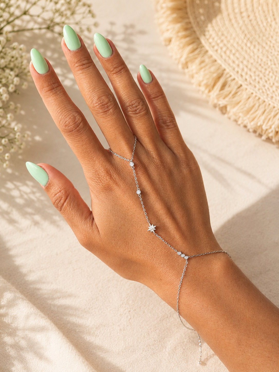 Classy Round & Star Shape Bracelet Ring
