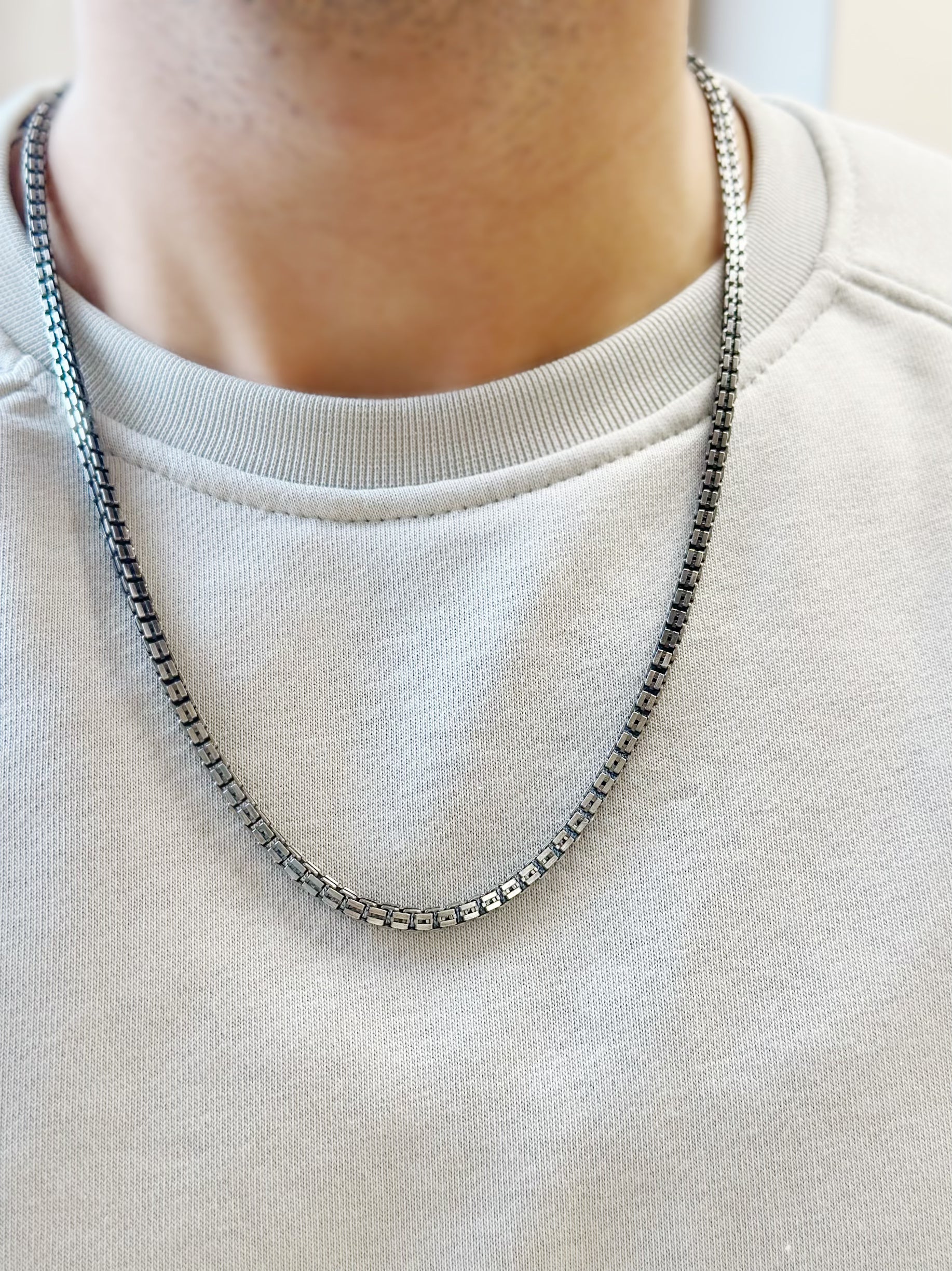 Box link chain discount silver