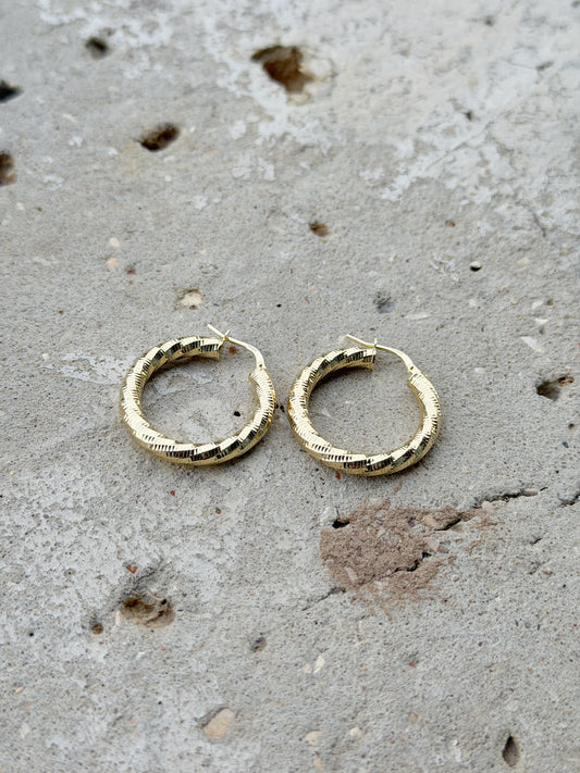 Silver 925 Gold Plated Hoop Design Earrings