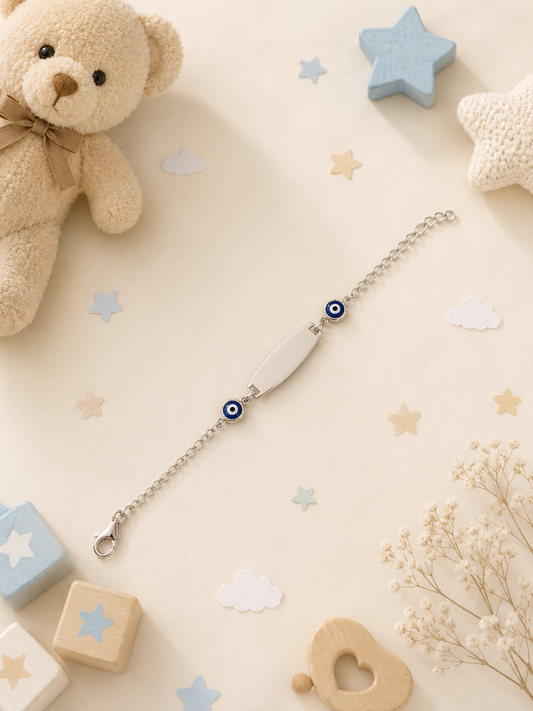 Dark Blue Evil Eye Design Men Bracelet