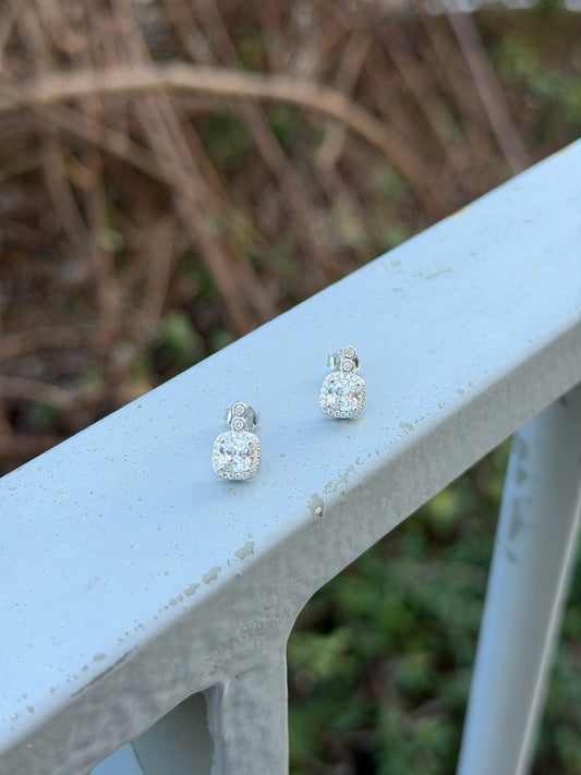 Cushion Cut Design Earrings