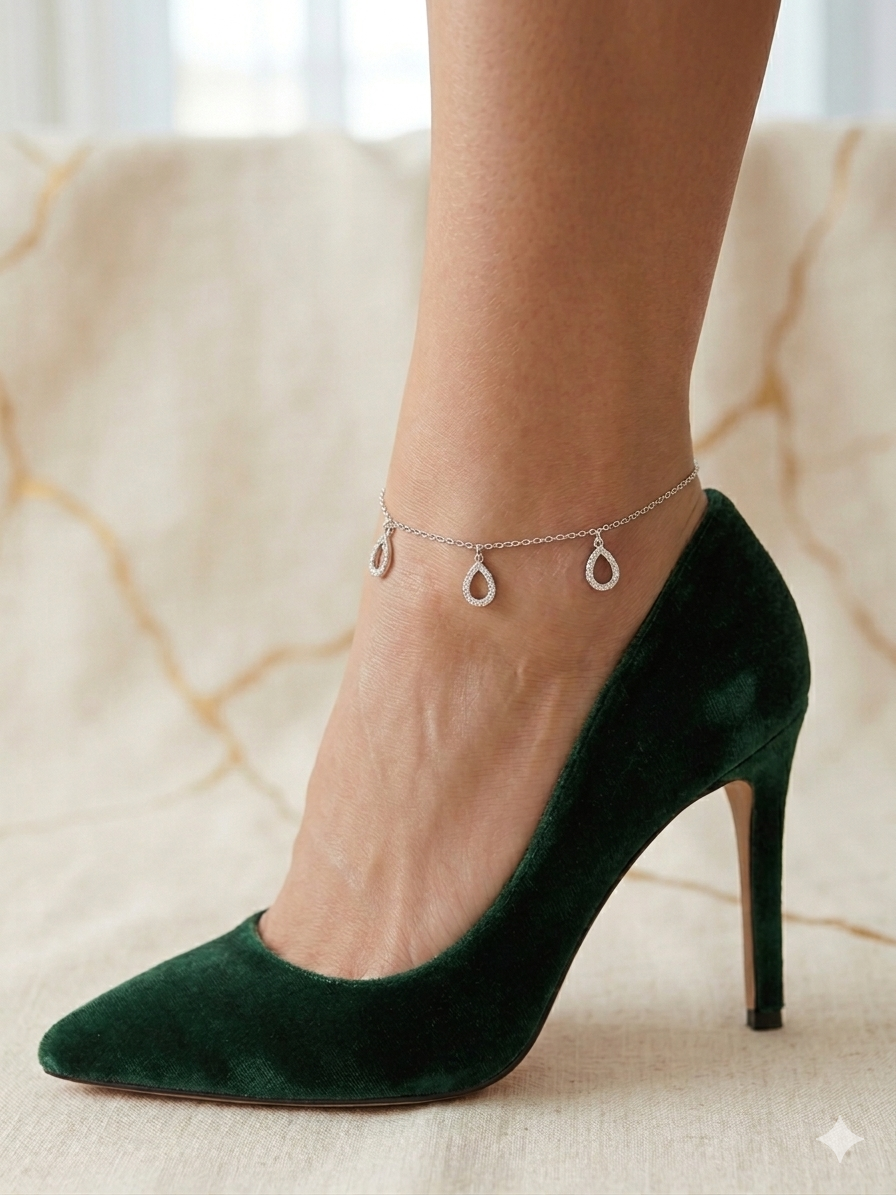 Tear Drop Design Anklet