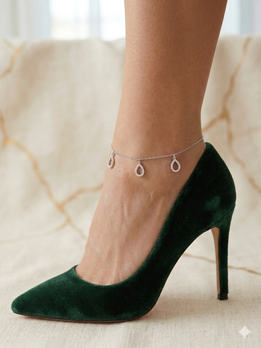 Tear Drop Design Anklet