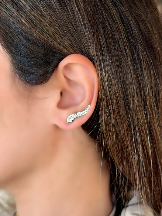 Curved Climbing Design Earrings