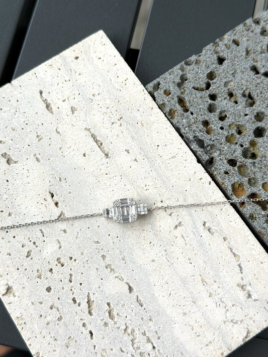 Square Design Baguette Stone Bracelet