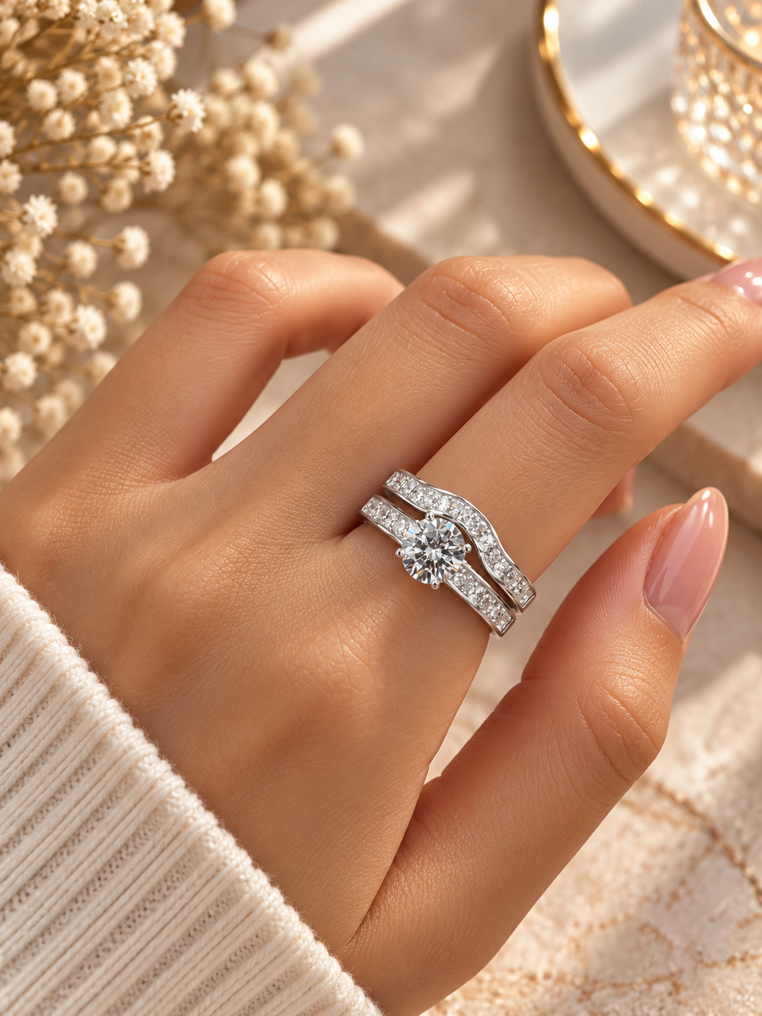 Elegant Twins Design Ring