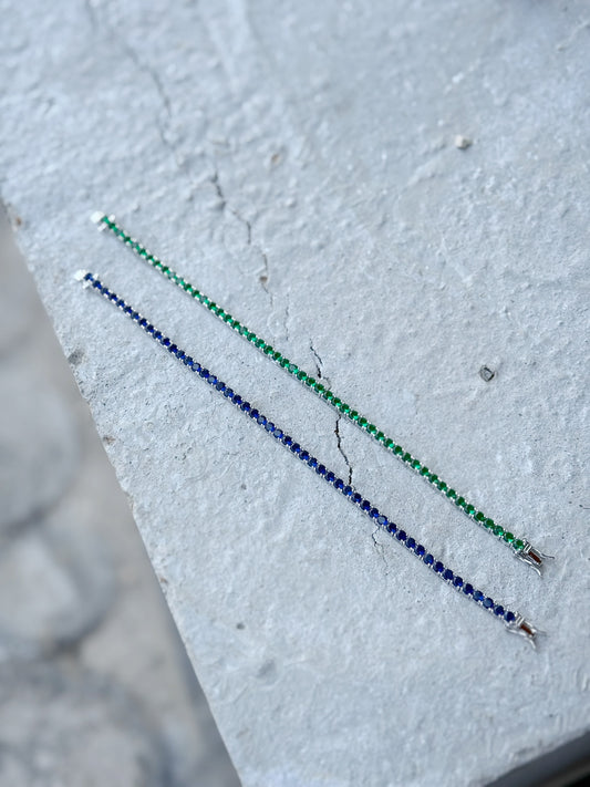 Tennis Bracelet Available In Blue And Green Colors