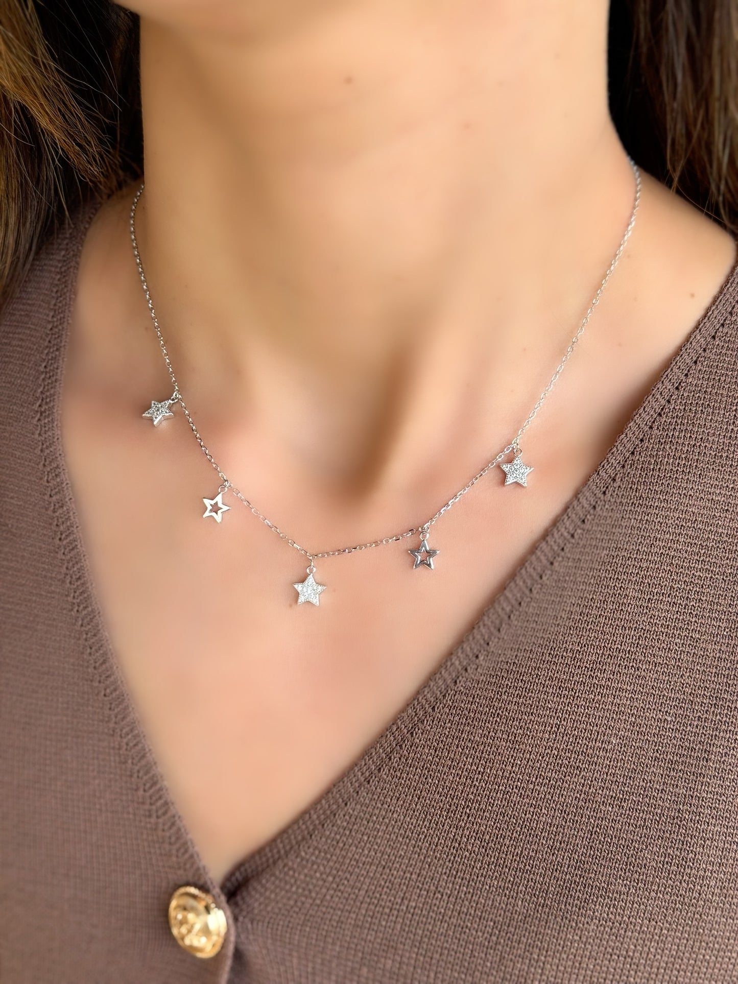 Multiple Stars Design Necklace