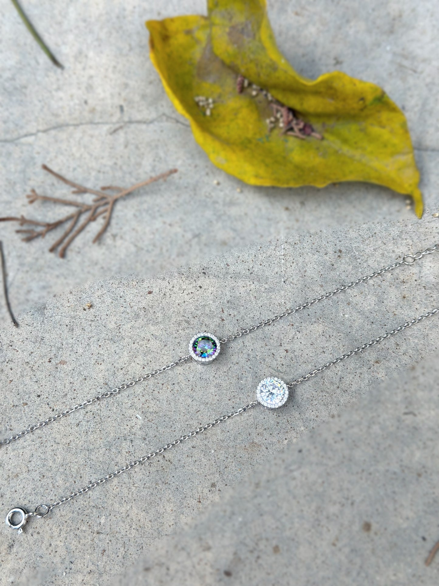Round Stone Bracelet Available In two Colors