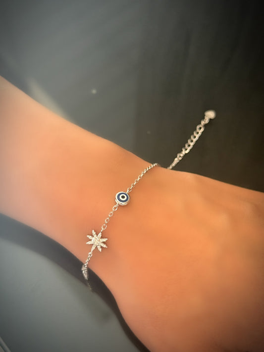Star & Evil Eye Design Bracelet