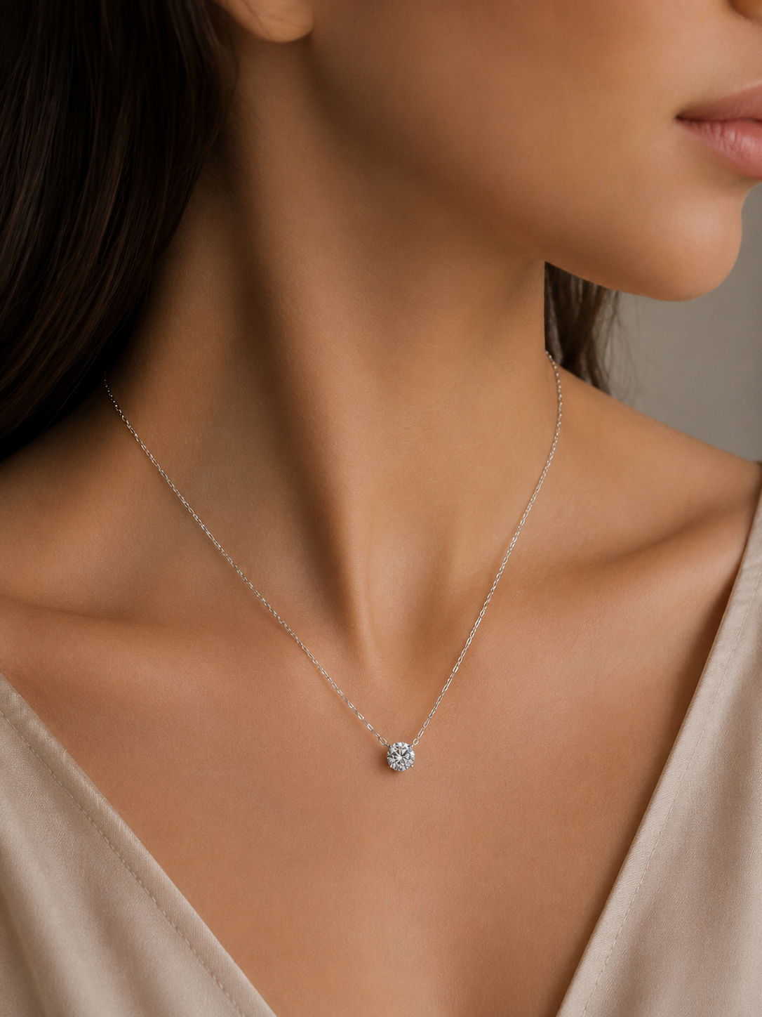 Round Stone Elegant Design Necklace