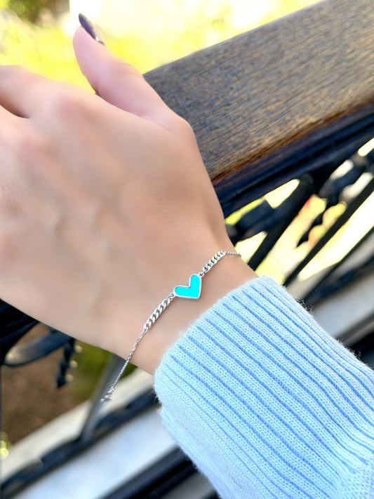 Blue Heart Design Bracelet