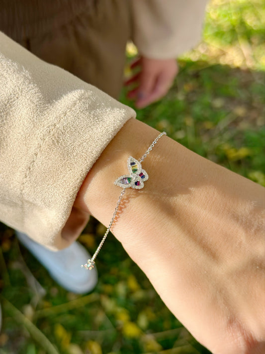 Rainbow Colours Butterfly Bracelet