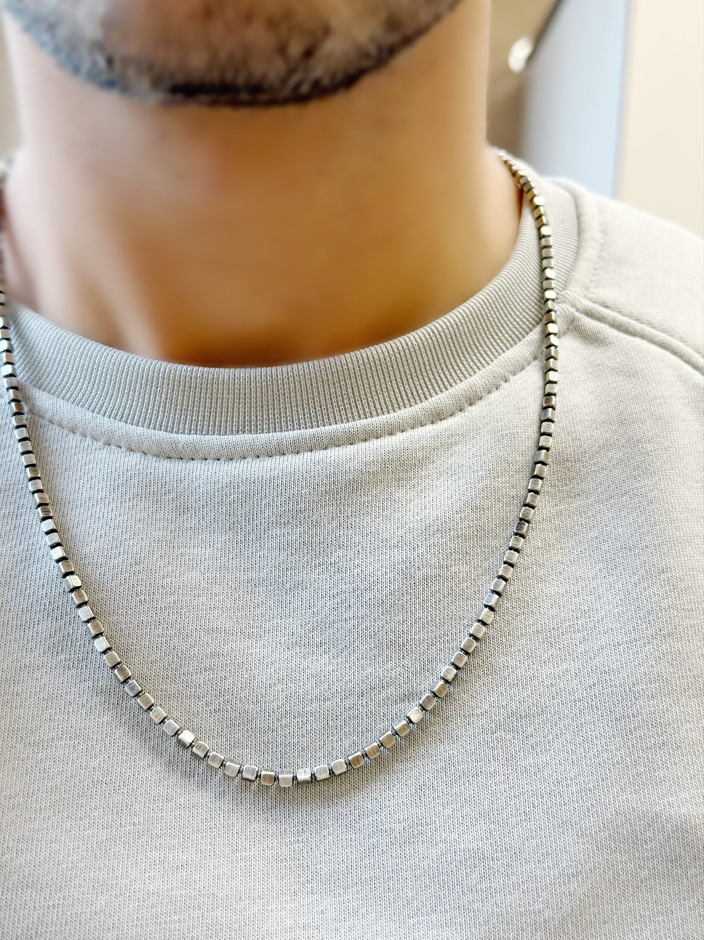 Oxidized Box Chain & Bracelet For Men